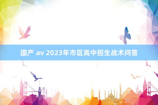 国产 av 2023年市区高中招生战术问答