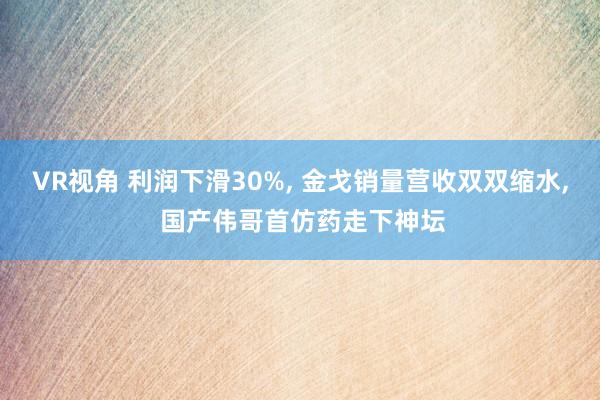 VR视角 利润下滑30%， 金戈销量营收双双缩水， 国产伟哥首仿药走下神坛